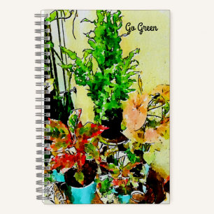 Go Green Wcolor Art Garden Custom Notebook Notizblock