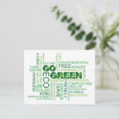 Go Green Word Cloud Postcard Postkarte (Stehend Vorderseite)