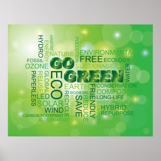 Go Green Word Cloud Poster (Vorne)