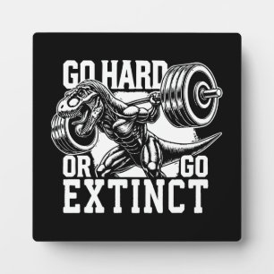 Go Hard oder Go Extinct - T-Rex-Fitnessstudio Moti Fotoplatte