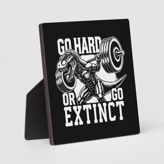Go Hard oder Go Extinct - T-Rex-Fitnessstudio Moti Fotoplatte (Vorderseite)