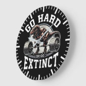 Go Hard oder Go Extinct - T-Rex-Fitnessstudio Moti Große Wanduhr (Winkel)