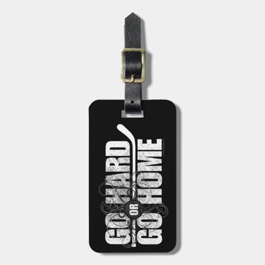 Go Hard oder Go Zuhause (Hockey) Gepäckmarke Gepäckanhänger (Vorderseite vertikal)