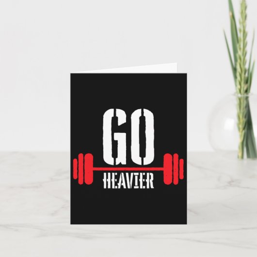 Go Heavier Stärke Training Motivation Karte (Vorderseite)