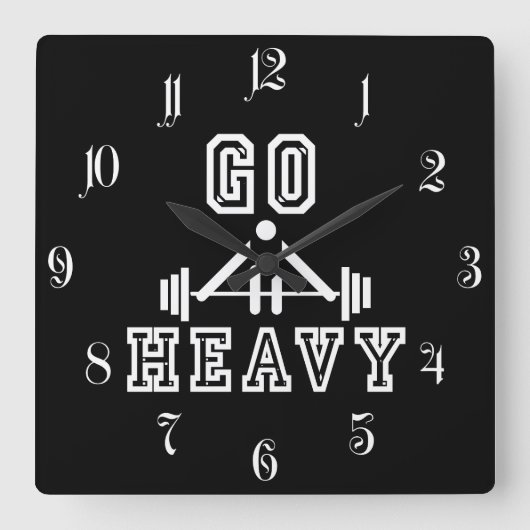 Go heavy quadratische wanduhr (Vorderseite)