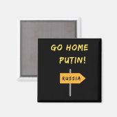 Go Home Putin! Ukraine Support. Peace. Magnet (Vorderseite/Rückseite)