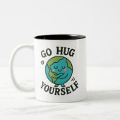 Go Hug Dir selbst Earth - Funny Öko Friendly Zweifarbige Tasse (Links)