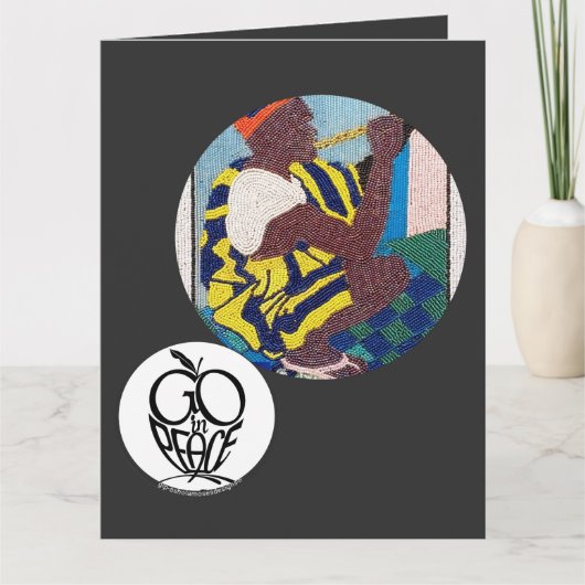 Go in Peace Fluits Playing...Faltes Grußkarte Karte (Vorderseite)