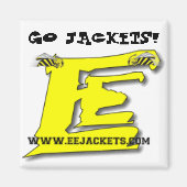 "GO JACKETS!" Magnet mit eejackets.com (Vorne)