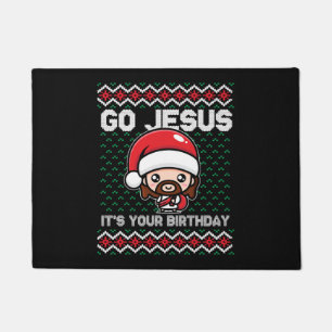 Go Jesus Birthday Team Jesus Weihnachten Funny Fußmatte