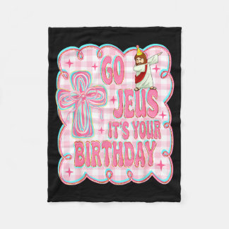Go Jesus Its Your Birthday Cute Bow Sweater Funny  Fleecedecke