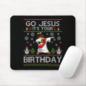 Go Jesus It's Your Birthday Dabbing Christmas Ugly Mousepad (Mit Mouse)