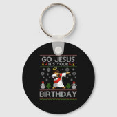 Go Jesus It's Your Birthday Dabbing Christmas Ugly Schlüsselanhänger (Vorderseite)
