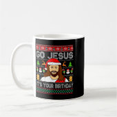 Go Jesus It's Your Birthday Ugly Christmas Sweater Kaffeetasse (Links)
