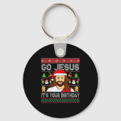 Go Jesus It's Your Birthday Ugly Christmas Sweater Schlüsselanhänger (Vorderseite)