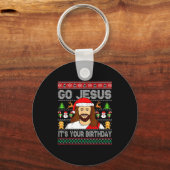 Go Jesus It's Your Birthday Ugly Christmas Sweater Schlüsselanhänger (Vorderseite)