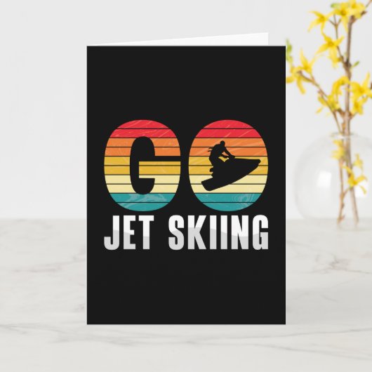 Go Jet Skiing Jet Ski Jet Ski Rider Retro Jetski Karte (Gelbe Blume)