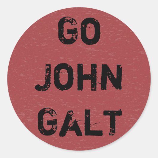Go John Galt Runder Aufkleber (Vorderseite)