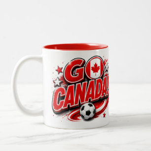 GO Kanada Patriotischer Fußball-Fan-Becher Kanad Zweifarbige Tasse
