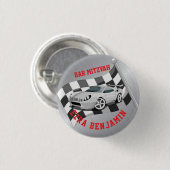 Go-Kart Auto Racing Bar Mitzvah Button (Vorne & Hinten)