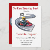 Go-Kart Birthday Bash Einladung (Vorne/Hinten)