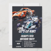 Go Kart Birthday Einladung (Vorderseite)