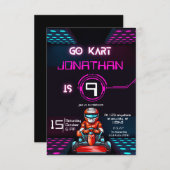 Go Kart Birthday Einladung (Vorne/Hinten)
