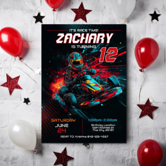 Go Kart Birthday Einladung | Einladung