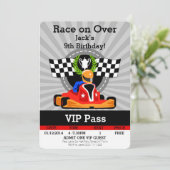 GO KART Birthday Einladung! Einladung (Stehend Vorderseite)