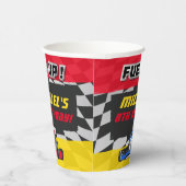 Go Kart Birthday Party Checked Pappbecher (Rechts)