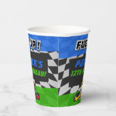 Go Kart Birthday Party Checked Pappbecher (Rechts)