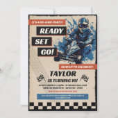 Go Kart Birthday Party Einladung (Vorderseite)