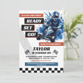 Go Kart Birthday Party Einladung (Stehend Vorderseite)