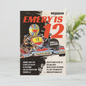 Go Kart Birthday Party Einladung (Stehend Vorderseite)