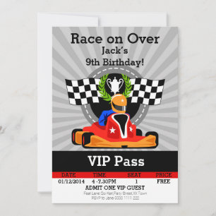 Go Kart Birthday Party Invitation Feiertagskarte