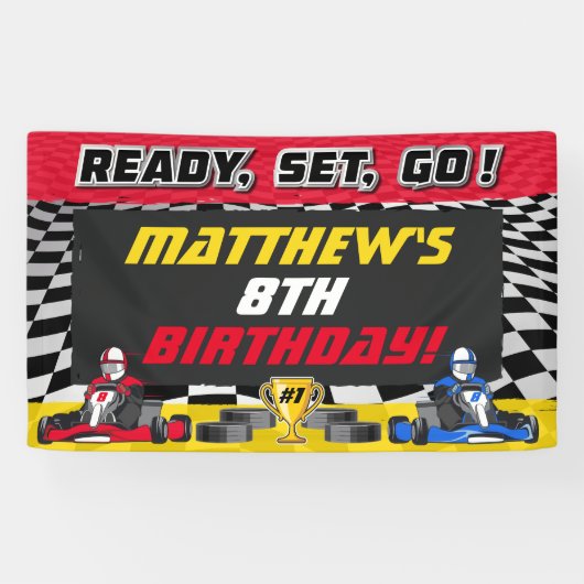 Go Kart Birthday Party Racing Banner (Horizontal)