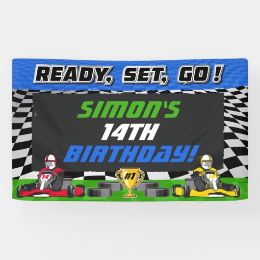 Go Kart Birthday Party Racing Banner (Horizontal)