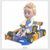 Go-Kart Boy Aufkleber (Blatt)
