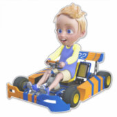 Go-Kart Boy Aufkleber (Vorderseite)