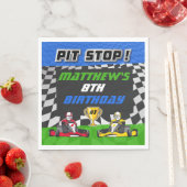 Go Kart Checked Flag Geburtstag Serviette (Beispiel)