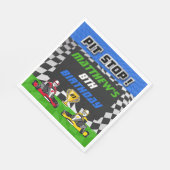 Go Kart Checked Flag Geburtstag Serviette (Ecke)