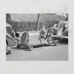 Go Kart Driver, 1937 Postkarte