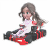 Go-Kart Girl Aufkleber (Vorderseite)
