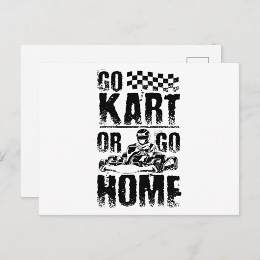Go Kart Home Postkarte (Vorne/Hinten)