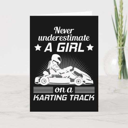 Go-Kart Karting Kart Racing Women Girls-Geschenk Karte (Vorderseite)