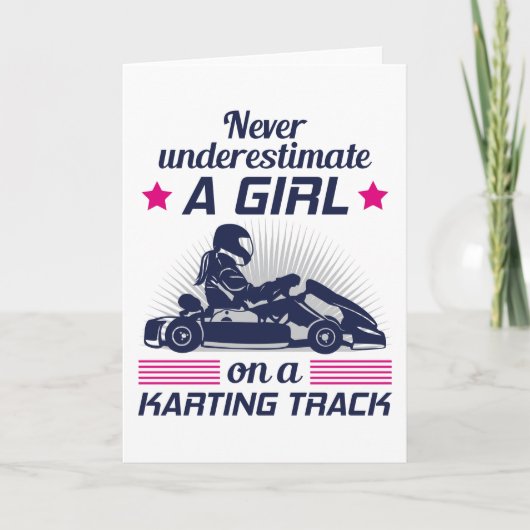 Go-Kart Karting Kart Racing Women Girls-Geschenk Karte (Vorderseite)