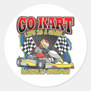 Go Kart Life Runder Aufkleber