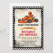 Go-Kart-Party Einladung (Vorne/Hinten)