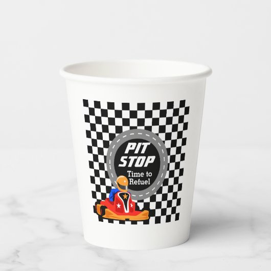 Go Kart Party Paper Cup Pappbecher (Rückseite)