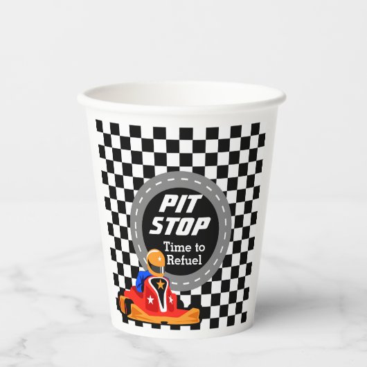 Go Kart Party Paper Cup Pappbecher (Vorderseite)